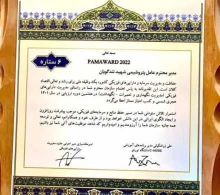 درخشش پتروشیمی شهید تندگویان در جایزه مدیریت دارایی‌های فیزیکی