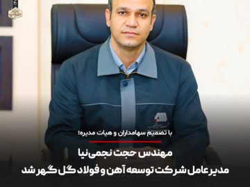 مهندس حجت نجمی‌نیا مدیرعامل شرکت توسعه آهن و فولاد گل گهر شد