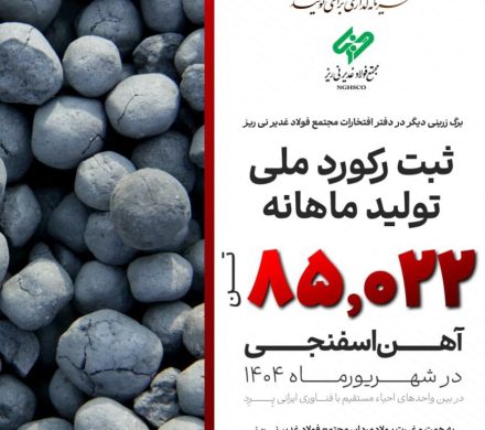 مجتمع فولاد غدیر نی ریز، رکورددار تولید آهن اسفنجی با تکنولوژی ایرانی Pred در کشور