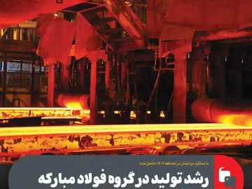 با عملکرد درخشان در نه‌ماهه ۱۴۰۴ حاصل شد؛ رشد تولید در گروه فولاد مباركه
