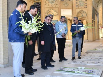 تجدید میثاق مدیرعامل جدید شرکت آهن و فولاد ارفع با شهدای اردکان