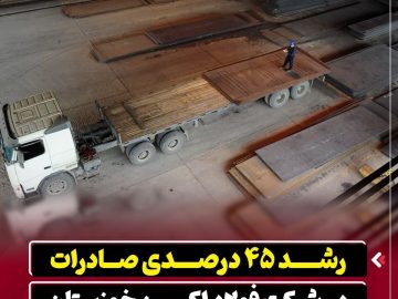 رشد ۴۵ درصدی صادرات در شرکت فولاد اکسین خوزستان